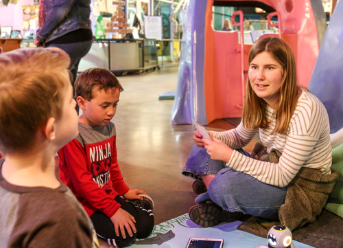 CAl Poly LAES students teaching STEM to kids