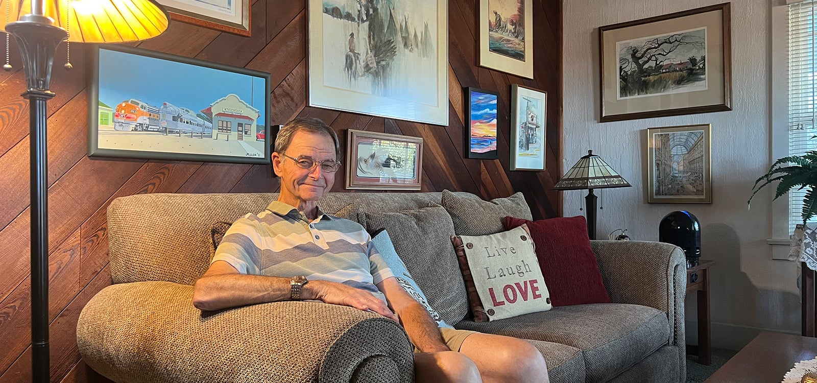 RONALD ALLEN, CAL POLY ALUMNUS, AT HIS HOME IN VENTURA, CA
