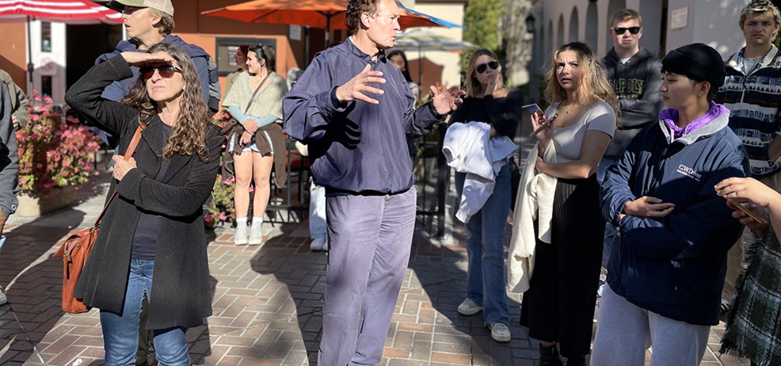 WALLACE GORDON GIVING A FUN AND INSIGHTFUL TOUR OF MONTEREY TO CRP STUDENTS