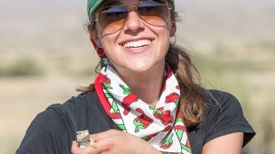 Student with lizard