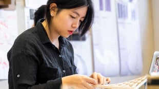 Student in Architecture lab