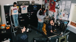 Students at work in the KCPR studio