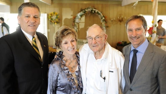  President Jeffrey D. Armstrong, Jan Bartleson, Stu Bartleson and Dean Andy Thulin at the signing ceremony at Bartleson Ranch