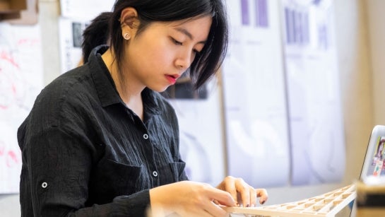 Student in Architecture lab