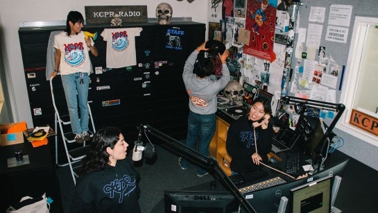 Students at work in the KCPR studio
