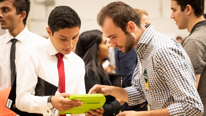 Cal Poly student at Career Fair