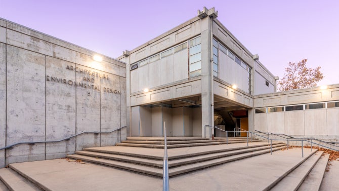 Front enterance of the College of Architecture and Environmental Design.