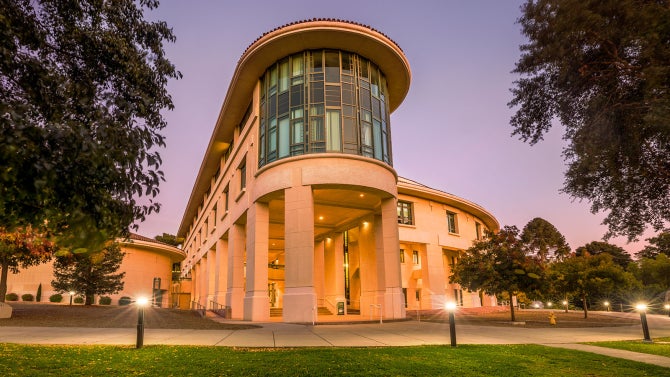OCOB Building at dusk