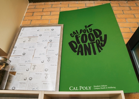 Sign at the Cal Poly Food Pantry