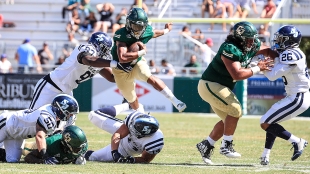 Cal Poly Football team in action during a game