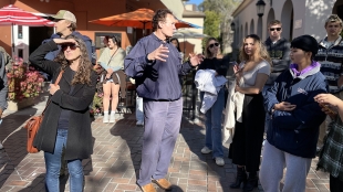 WALLACE GORDON GIVING A FUN AND INSIGHTFUL TOUR OF MONTEREY TO CRP STUDENTS