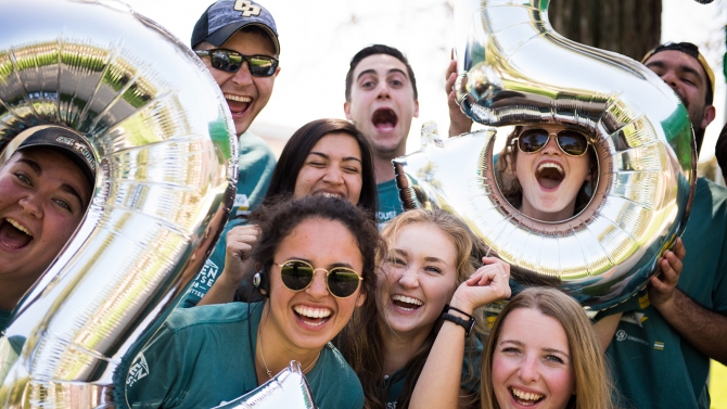 Group photo Cal Poly students at Open House 2018