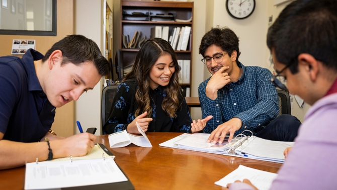 Student working in the Low-Income Taxpayer Clinic.